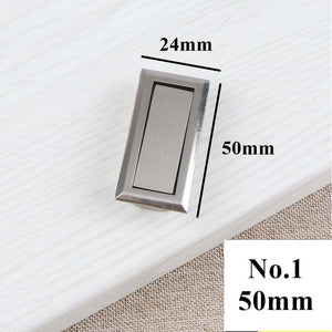 Brass Floral Door Knocker Ring Pulls - Steel Finish for Wardrobes - No.1 - 68mm / 1pc