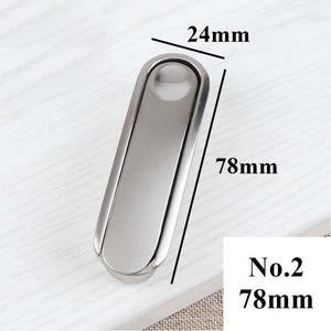 Brass Floral Door Knocker Ring Pulls - Steel Finish for Wardrobes - No.3 - 68mm / 1pc