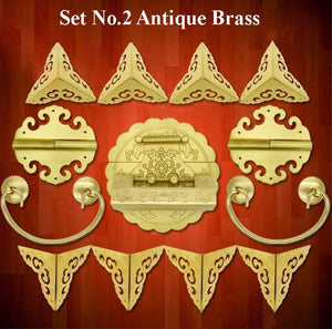 Brass Round Mini Box Hinges - Antique Bronze Finish for Wardrobes - No.1 Antique Bronze / 10Sets
