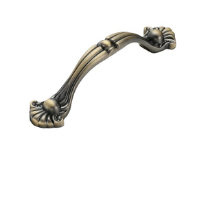 Arched bridge pull with a fluted grip and rounded ornamental ends, variant #20, 96 mm.