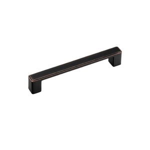 Metal cabinet bar pull, 128 mm black+red.