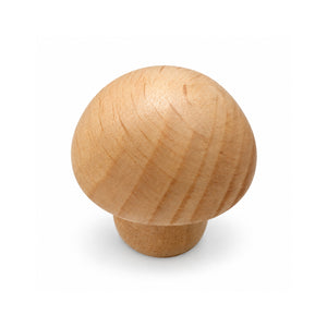 Grooved round beech wood cabinet knob, style #1 (40 mm diameter).