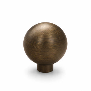 Bronze-finish solid brass round cabinet knob, style #2 (20 mm).
