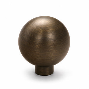 Bronze-finish solid brass round cabinet knob, style #2 (25 mm).