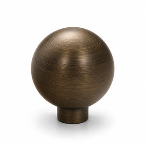 Bronze-finish solid brass round cabinet knob, style #2 (30 mm).
