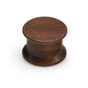 Round walnut wood cabinet knob, style #3.