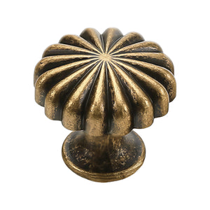 Antique bronze-tone fluted cabinet knob, option No. 1.