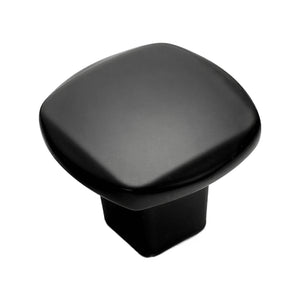Smooth black rounded-square cabinet knob, option No. 3.