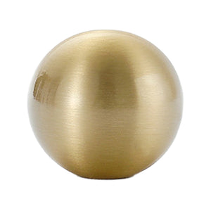 Large brushed brass-tone round cabinet knob, option No. 10.