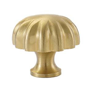 Brushed gold fluted dome cabinet knob, option No. 11.