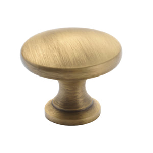 Brushed gold-tone mushroom cabinet knob, option No. 3.