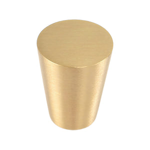 Brushed gold-tone tapered cone cabinet knob, option No. 8, 20 mm.