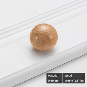 Measurements for beech wood ball cabinet knob, 40 mm option.