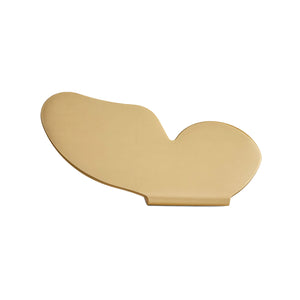Gold-tone butterfly-wing cabinet knob, right orientation, option #7 with screw mounting.