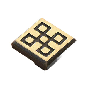 Coffee brown square cabinet knob with five raised squares, option No. 2.