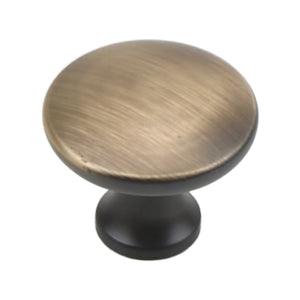 Coffee-tone round mushroom cabinet knob with a brushed face, option No. 1.