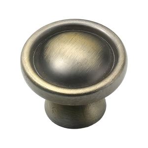 Bronze-colored round cabinet knob with a smooth concave face, variant #4.