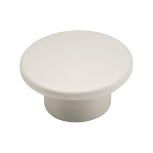 Cream flat round cabinet knob, 50 mm, option No. 3.