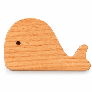 Whale-shaped wood cabinet knob or wall hook, style #8.