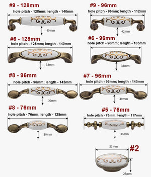 Ceramic Cabinet Pulls & Knobs - Antique Bronze Finish for Cabinets - #3 / 1pc