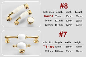 Ceramic Round Cabinet Pulls & Knobs - White Finish for Wardrobes - #3 - 96mm / 1pc