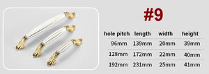 Ceramic Round Cabinet Pulls & Knobs - White Finish for Wardrobes - #3 - 128mm / 1pc
