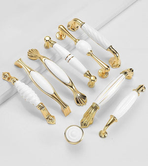 Ceramic Round Cabinet Pulls & Knobs - White Finish for Wardrobes - #4 - 96mm / 1pc