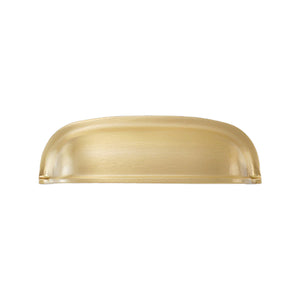 Brass-tone half-round cup pull with a smooth face, option No. 3.