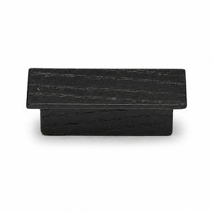 Black-finish oak wood cabinet finger pull, style #1 (32 mm option).