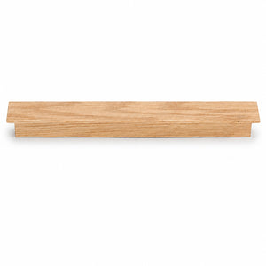 Oak wood finger pull with a slim curved grip, style #2, 160 mm mounting centers.