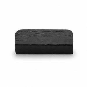 Black-finish oak wood cabinet finger pull, style #2 (32 mm option).