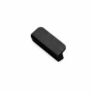 Additional view of black-finish oak wood cabinet finger pull, style #2 (32 mm option).