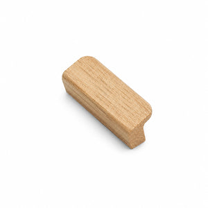 Additional view of oak wood cabinet finger pull, style #2 (32 mm option).