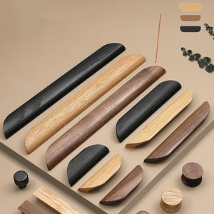 Additional view of walnut wood cabinet finger pull, style #3 (320 mm option).