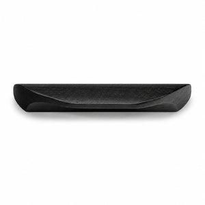 Black-finish oak wood cabinet finger pull, style #3 (64 mm option).