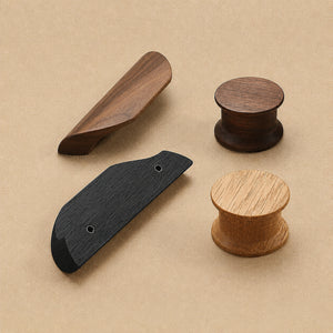 Additional view of black-finish oak wood cabinet finger pull, style #3 (64 mm option).