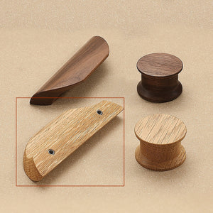 Additional view of oak wood cabinet finger pull, style #3 (64 mm option).