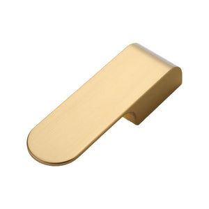 Brushed gold-tone finger pull with a smooth rounded tab, option No. 9.