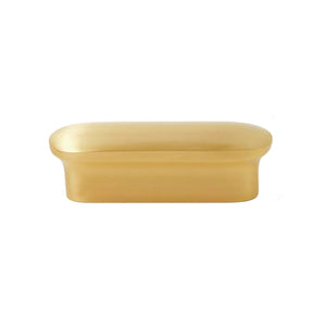 Brushed gold-tone finger pull with a rounded lip, 48 mm, option No. 1.