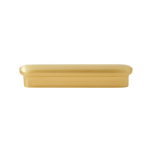 Brushed gold-tone finger pull with a rounded lip, 88 mm, option No. 1.