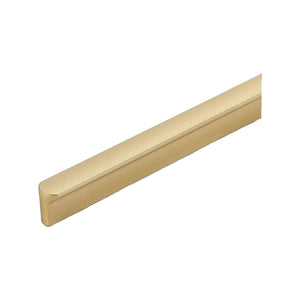 Gold-tone finger pull with an angled lip, 340 mm, option No. 3.