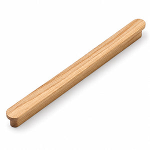 Oak wood slim cabinet finger pull, 192 mm option.