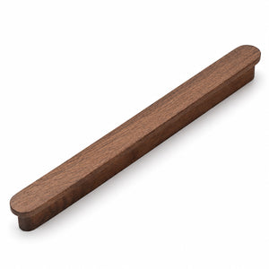 Walnut wood slim cabinet finger pull, 128 mm option.
