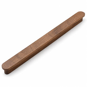 Walnut wood slim cabinet finger pull, 192 mm option.