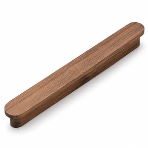 Walnut wood slim cabinet finger pull, 96 mm option.