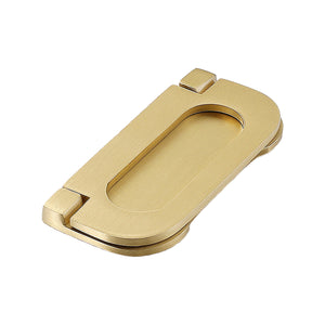 Solid brass folding cabinet pull, style #18.