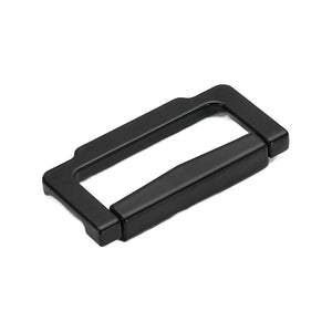 Black minimalist rectangular folding pull with a hinged bar, option No. 2, 32 mm.