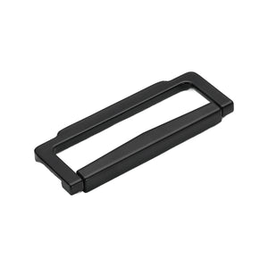 Black minimalist rectangular folding pull with a hinged bar, option No. 2, 64 mm.