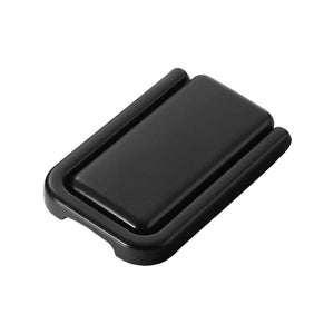 Black rectangular folding pull with a raised center panel, 40 mm.