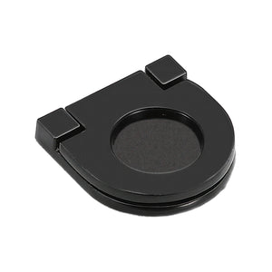 Black semicircular folding pull with a recessed round finger cup, option No. 1, 24 mm.